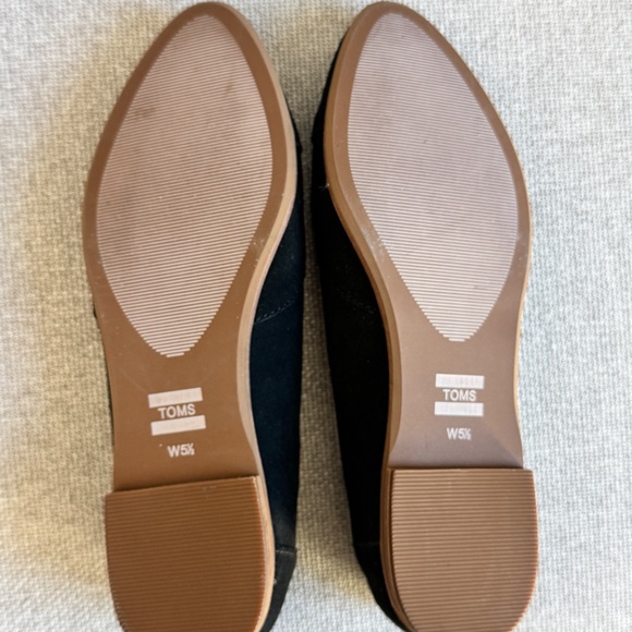 TOMS Women's 5.5 Jutti Neat Ballet Flats Casual Slip On Black Suede - Picture 9 of 9